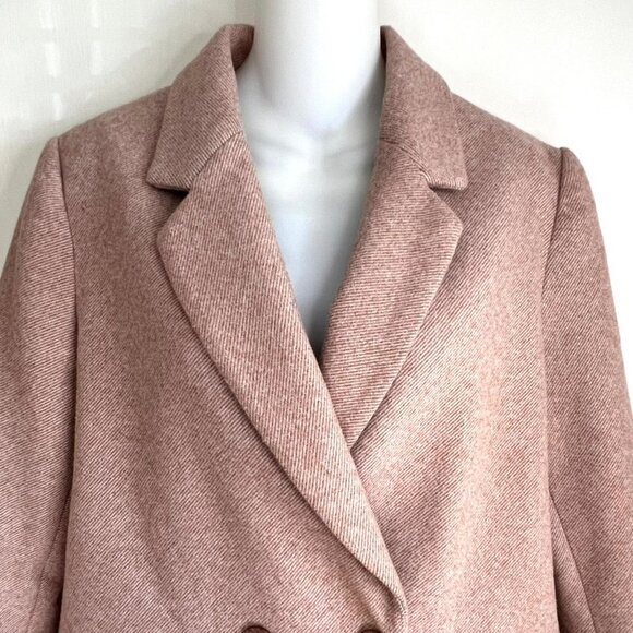 ZARA BLUSH PINK DOUBLE BREASTED JACKET COAT SIZE SMALL - Picture 4 of 13